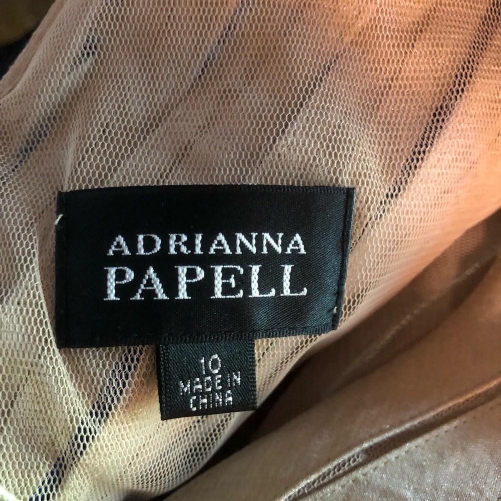 Adrianna Papell, sz 10 Tiered Cocktail  Gold - Picture 3 of 4